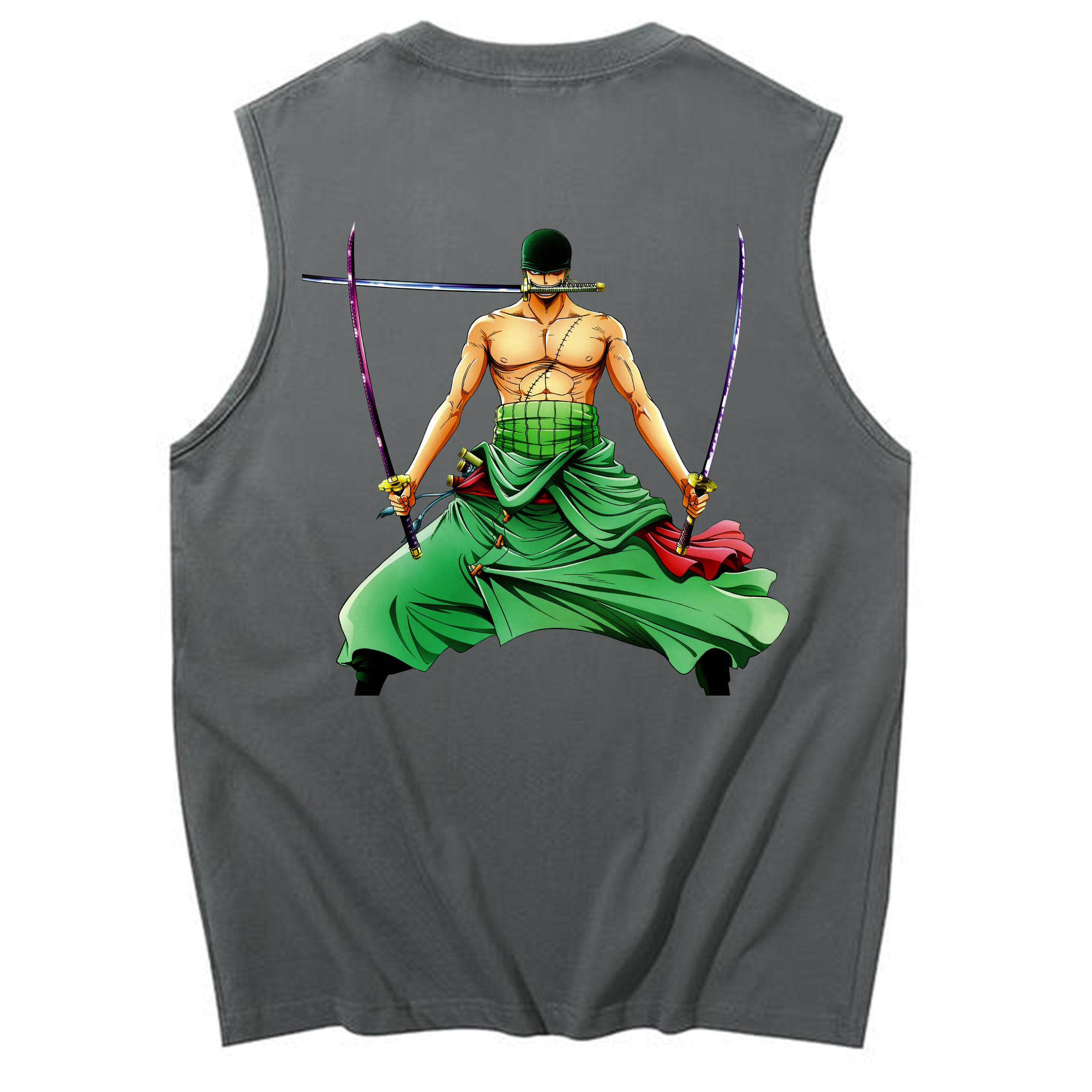 ワンピース ロロノア・ゾロ ONE PIECE Roronoa Zoro コットン100％タンクトップ（背面プリント）